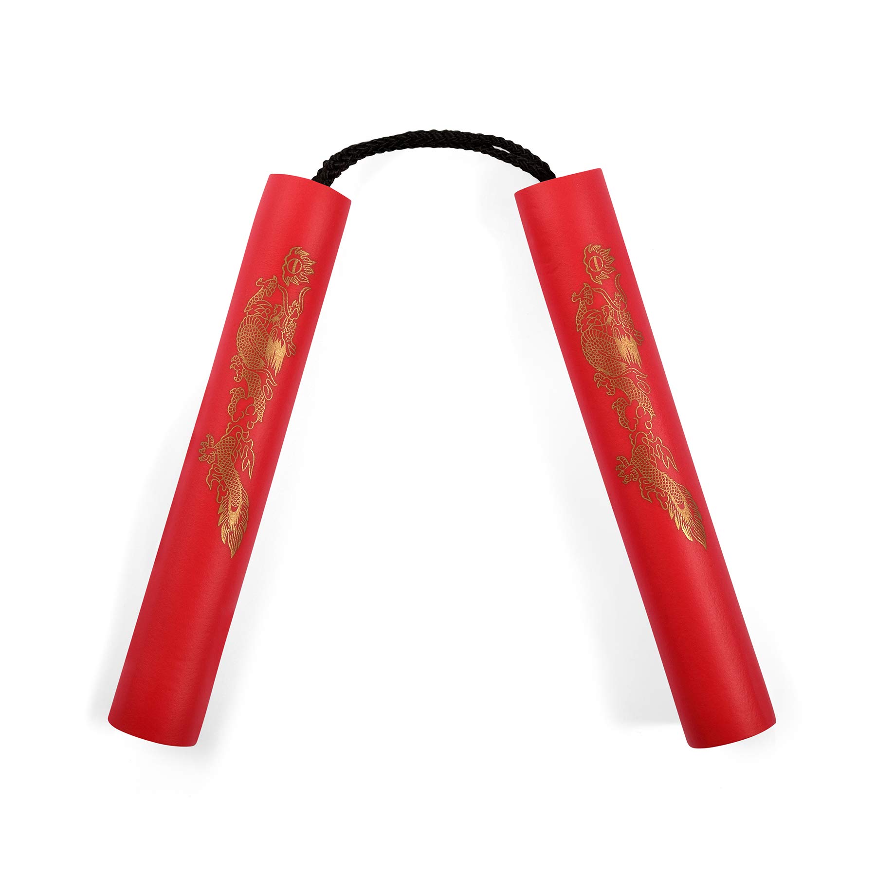 Playwell Childrens 8 Inch Foam Nunchucks With Cord - All Red