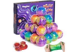 24 Pack Galaxy Slime Ball, Theefun Slime Party Favors, Classroom Prizes, Stretchy Non-Sticky Sensory Toys for Stress Relief, 