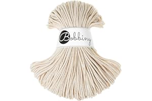 Bobbiny Junior 3mm Braided Macrame Cord (Golden Natural) 108yds/330ft