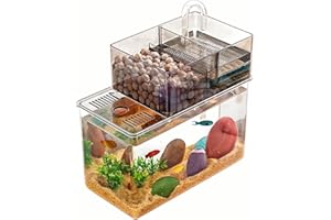 AOBEIWORLD Small Fish Tank with Filter, Self Cleaning Betta Fish Tank, with Bottom Suction Silent Water Pump - Ideal for Desktop Aquariums