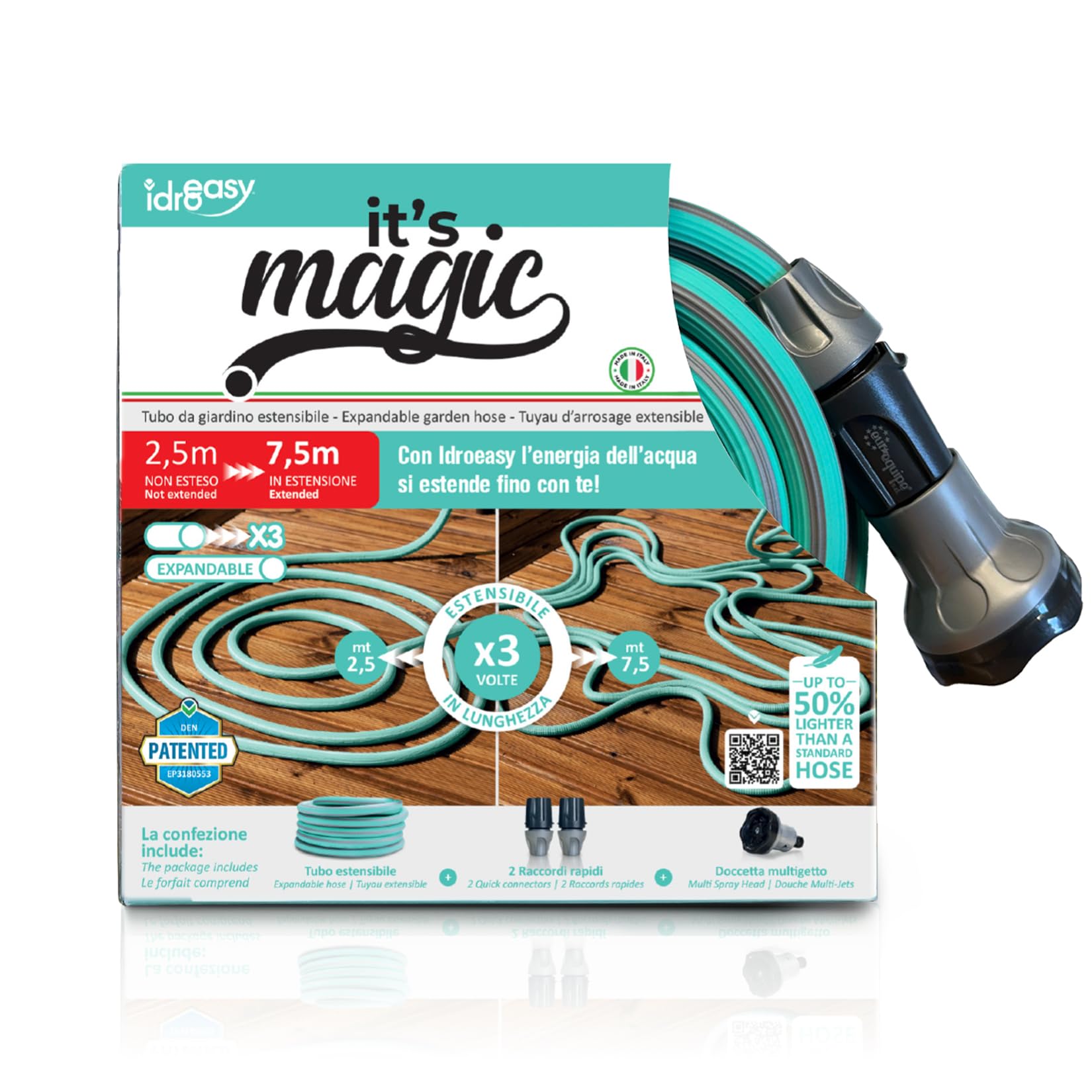IDRO Easy 2710 - Manguera extensible Magic Soft Smart de 1/2" (12,5 mm.) extensión máxima 7,5 m.
