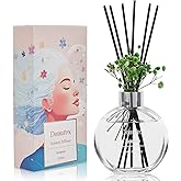 Donurex Flower Reed Diffuser Set 5.07oz Jasmine Scent Diffuser with Sticks Home Fragrance Reed Diffuser for Bathroom Shelf Decor
