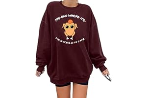 YI XIANG RAN Thanksgiving Sweatshirt Women Friends Turkey T-Shirt: Friendsgiving Long Sleeve Turkey Giving Pullover Tops