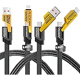 Gartmost 2Pack 4 in 1 Fast Charging Cable, Transferring Data, 6.65 Ft, Braided Cable 65W, USB C USB A and IP, Multiple Charging Cable for Phone/Pad/More
