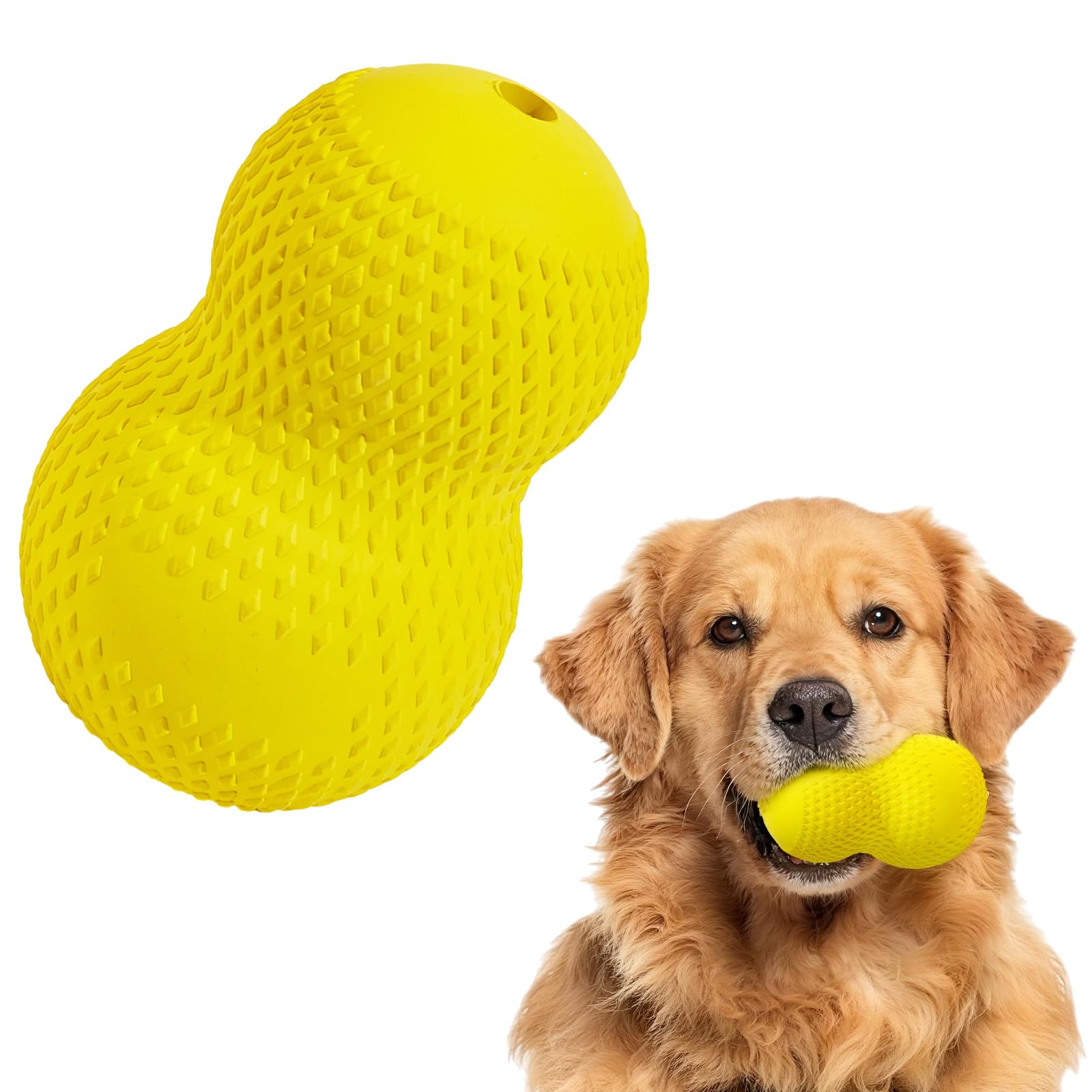 Photo 1 of Kimee Natural Rubber Dog Chew Toy, Tough Gourd Dog Toy for Aggressive Chewers, Milk-Scented Interactive Dog Toy for Medium & Large Dogs to Chew, Tug & Fetch