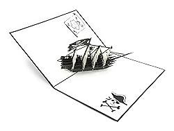 PopLife Black Pirate Ship Pop Up Card for All