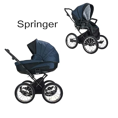 Springer Retro | Kinderwagen 2 in 1 Kombikinderwagen | Luftreifen | (Florida)