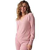 PJ Salvage Womens Textured Essentials Relaxed Fit Long Sleeve V-Neck T-Shirt Top