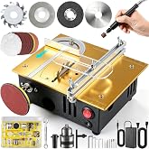 Mini table Saw,mini Table Saws for Crafts,Dual Motors &amp; Switches,small table saw with adjustable cutting angle,depth,and speed,All-in-One Cutting/Grinding/SandingTool,Creat for Hobbyists Model Maker