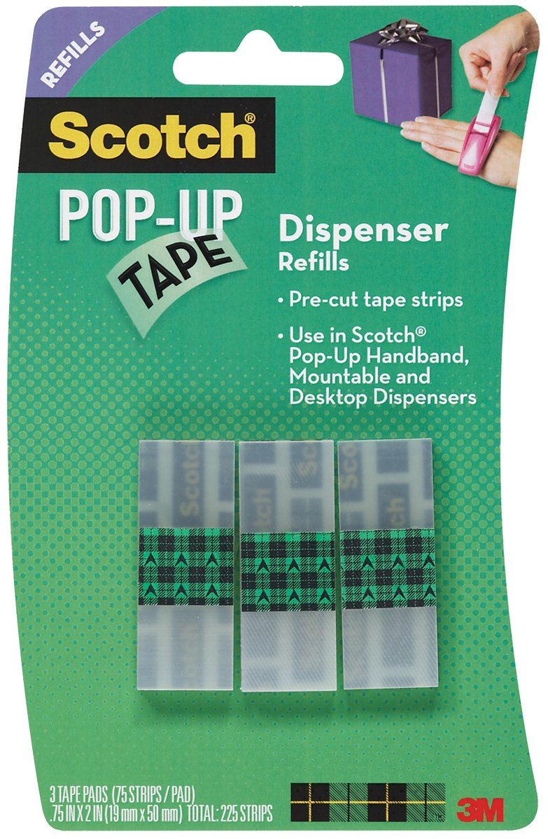 Scotch PopUp Tape Refills 3/4 x 2 Inches 75 Strips/Pad 3 Pads/... Free
