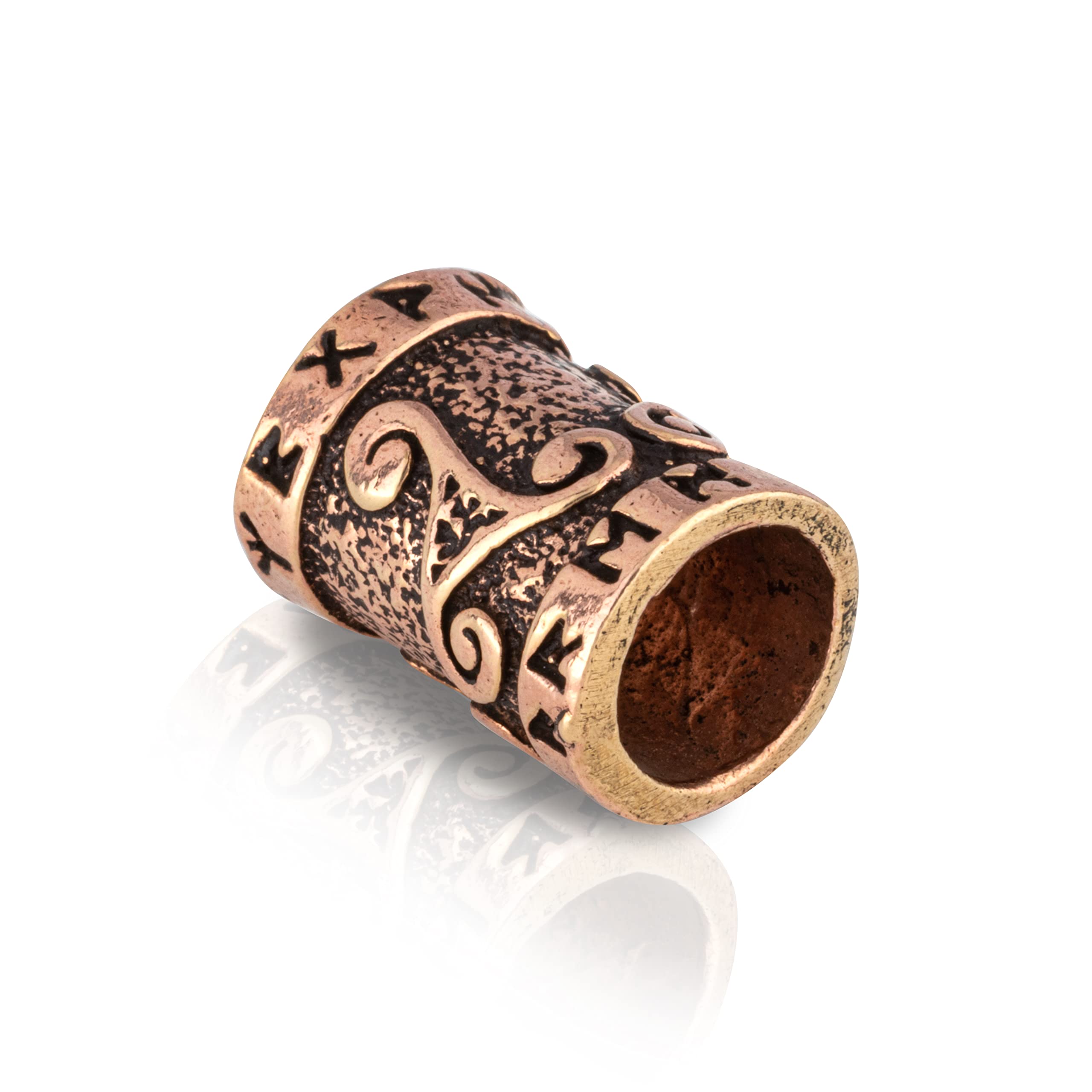 NKlaus Bronze Beard Bead Triskele Germanic Celtic Viking Men Hair Bead 3159