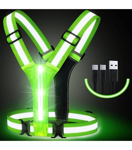 Lot 2 Brassards LED Réfléchissants – Rechargeables USB – Rouge – Course, Vélo, Chien – Léger Et Ajustable