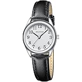 HOLSTOUR Easy Reader Gold Watches for Women Leather Strap Analog Watches Water Resistant