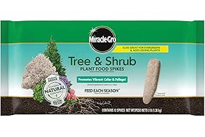 Miracle-Gro Tree and Shrub Plant Food Spikes, For Deciduous, Flowering and Evergreen Trees, 12 Spikes