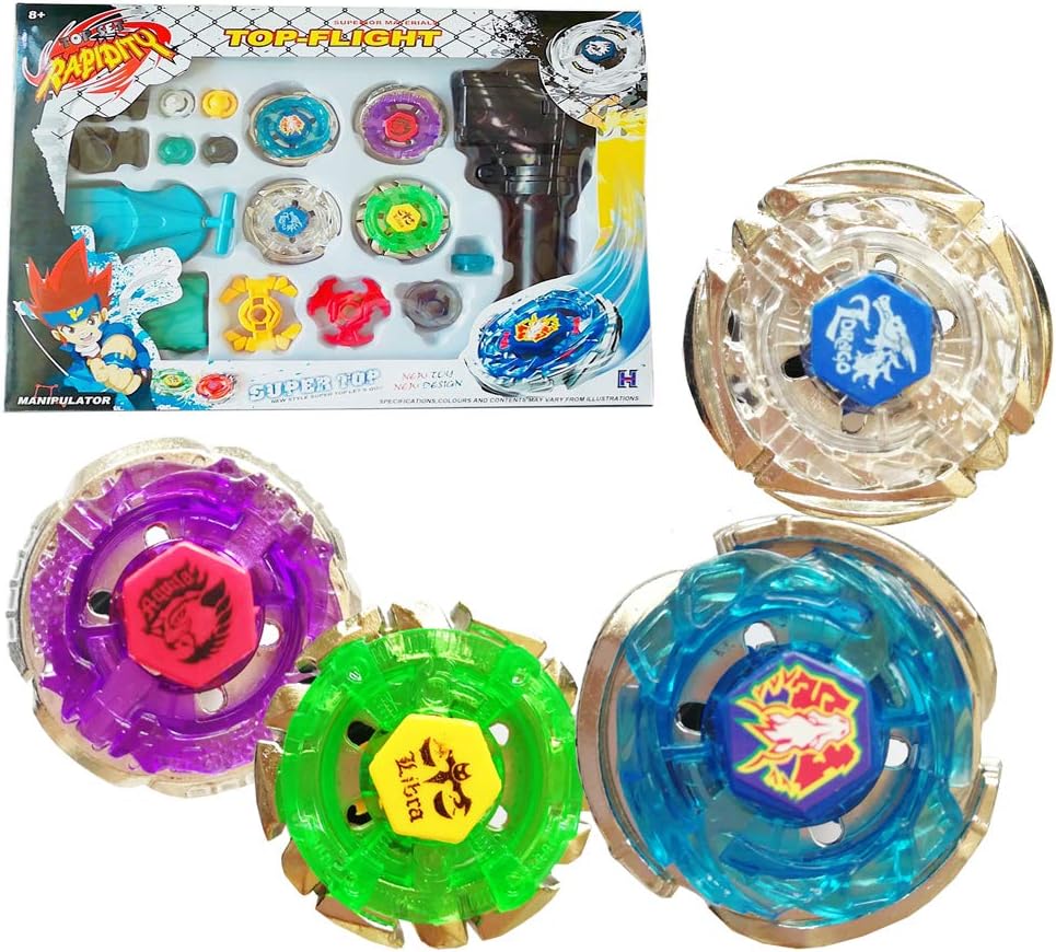 speedgreen Spinning Tops Fusion Masters Bey Gyroscope Battle Blade With Handle Launcher Grip Set