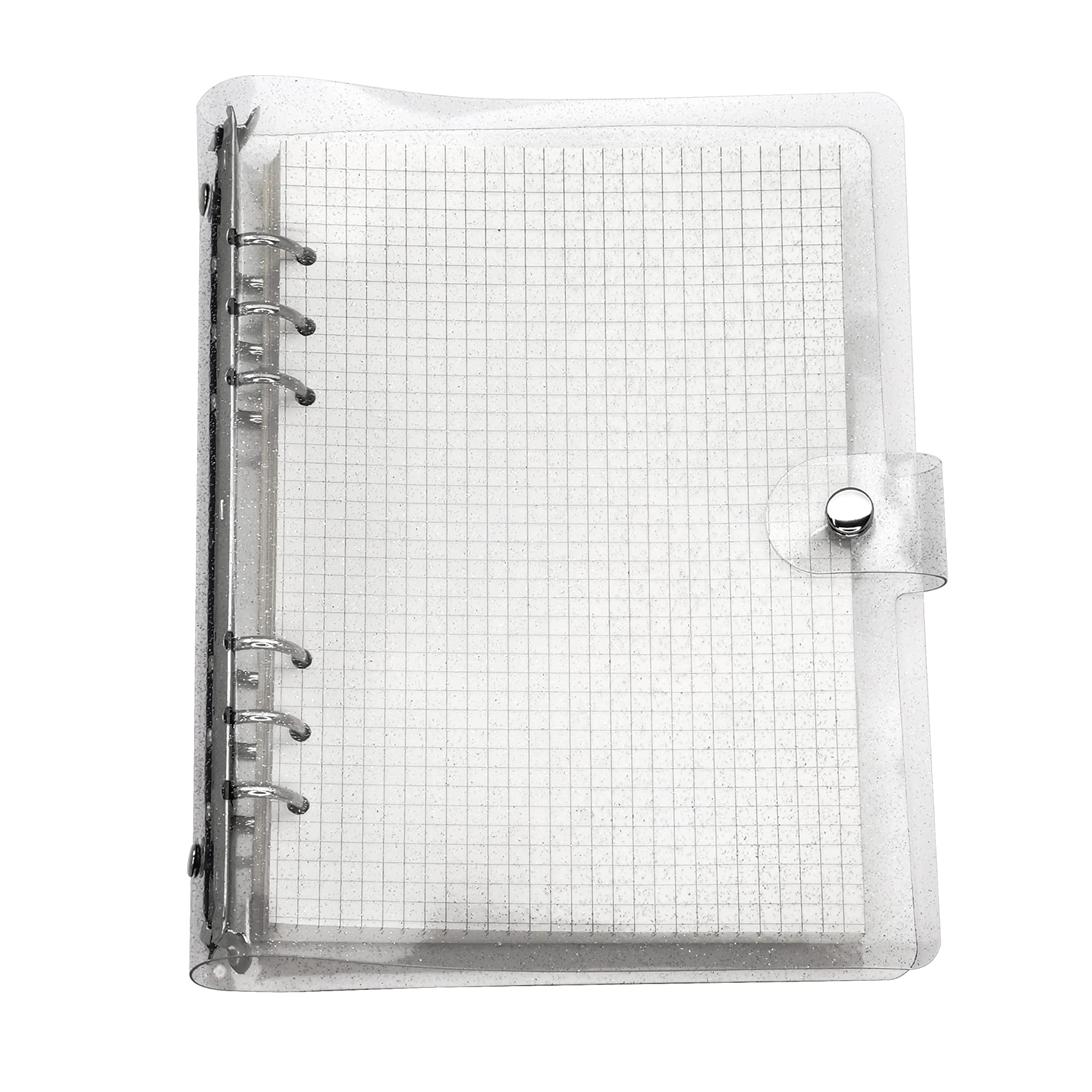 A6 A5 6-Holes Colorful PVC Cover Round Ring View Binder with Snap Button Closure File Folder (Starry Sky, A5 Mini Set)