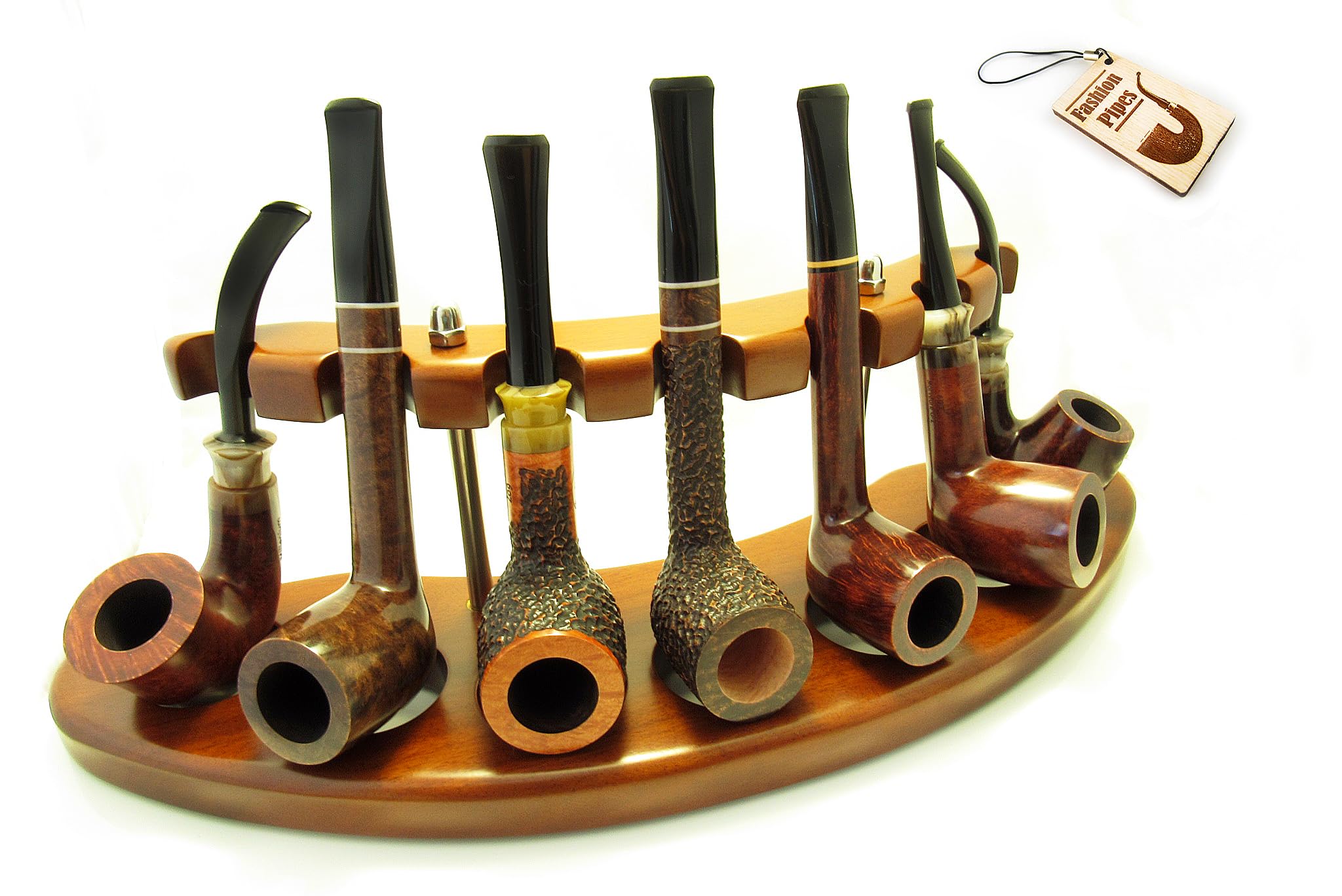 Fashion New Wooden Pipe Stand Rack Holder for Tobacco Smoking Pipes. Handcrafted (for 7)