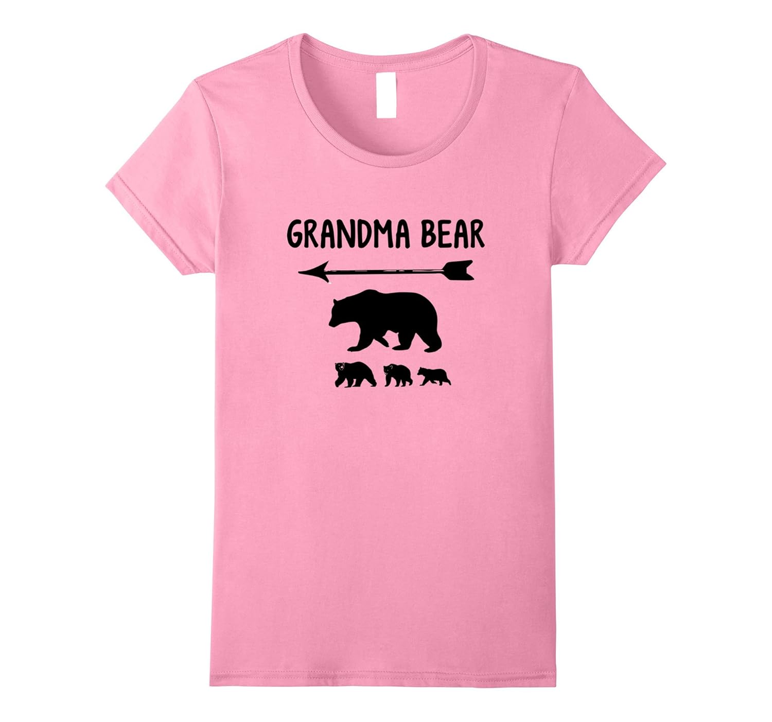 Womens Grandma Bear And 3 Cubs T Shirt-Rose