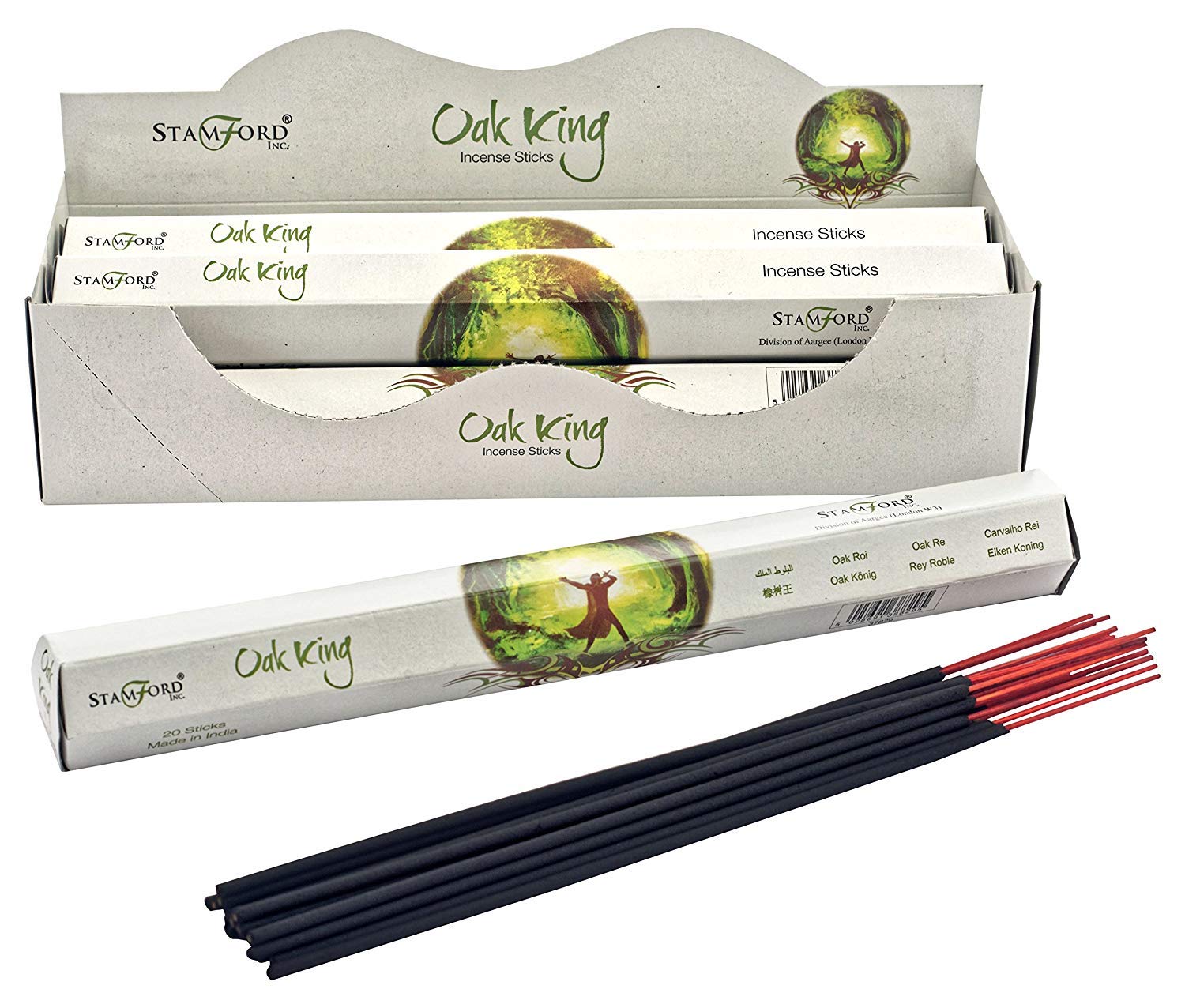 STAMFORD INC. 37829 Oak King Incense Sticks, 20 Sticks x 6 Packs,24x6x8 cm