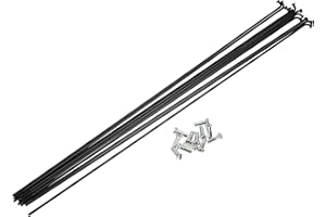 X AUTOHAUX 12 Pcs 14G J Bend 2mm Bike Bicycle Spokes with Nipples Steel Black