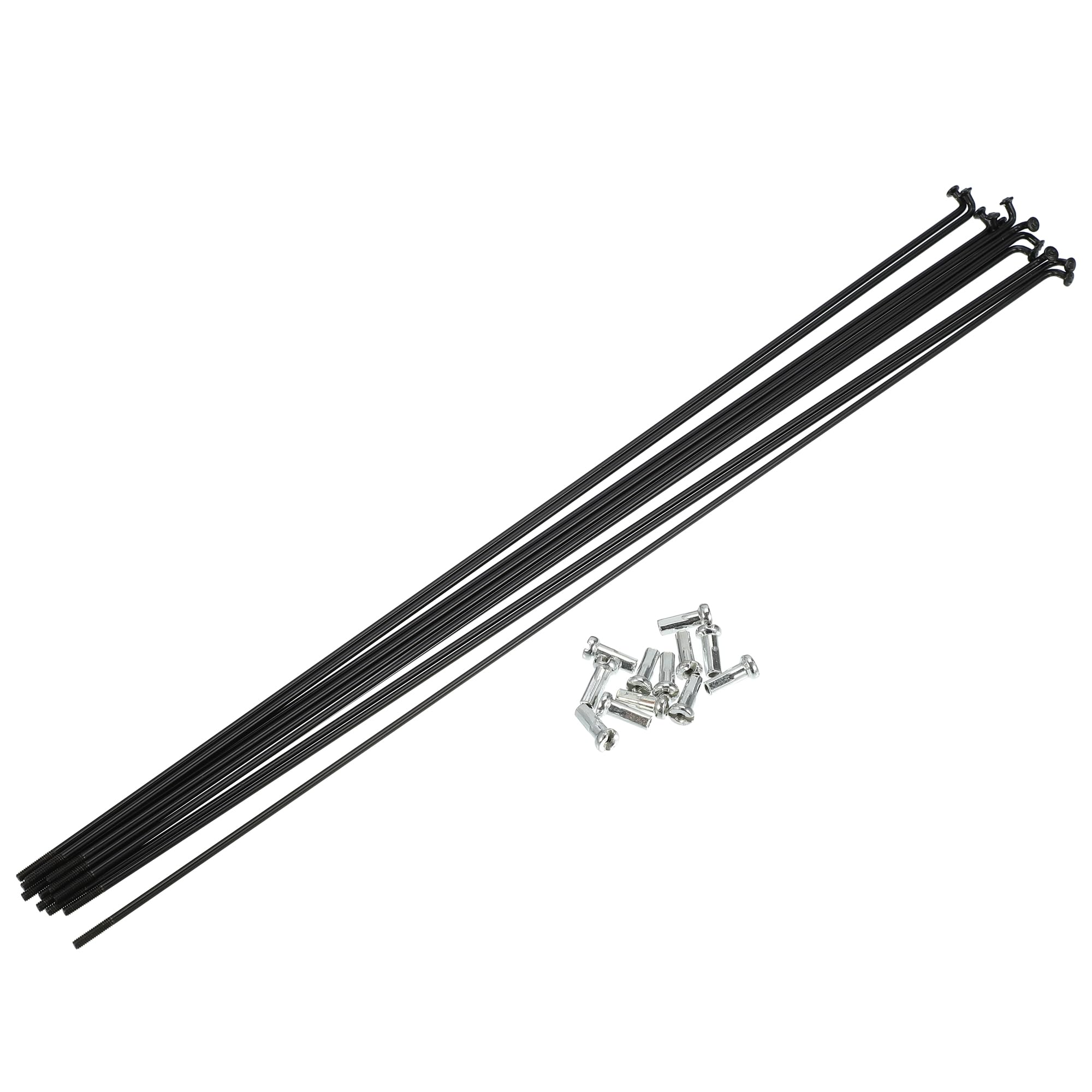 Photo 1 of X AUTOHAUX 12 Pcs 14G J Bend 293mm x 2mm Bike Bicycle Spokes with Nipples Steel Black