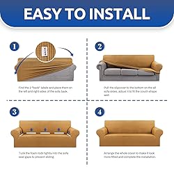 KEKUOU Stretch Single Sofa Slipcover 1 Piece Couch