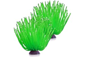 Emotionlite Aquarium Plants, Artificial Fish Tank Resin Decorations Decor Green Sea Urchins Set 2 Packs