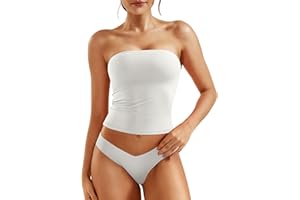 YEOREO Women's Double Lined Tube Tops Full Length Fitted Sexy Sophie Tops Strapless Non See Through Going Out Basic Shirts