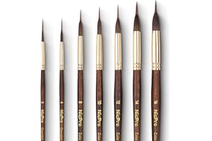 Nicpro 8 PCS Professional Watercolor Brushes, Extended Needle Point Brush Set, Sable Watercolor Brushes with Synthetic Extra 
