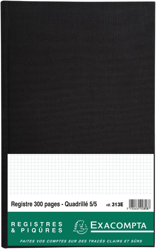 Exacompta, Ref. 313E, 1 Quadled Register 5 x 5-300 Pages, Inner Paper 110 g, Dimensions 360 x 225 mm, Vertical Format - Image 4