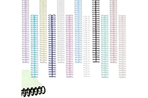 Yharnamite 12 Pcs 30 Rings Loose-Leaf Coil Comb Plastic Notebook Spines, Binding Ring Binder, Spiral Binding Coils for Notebo