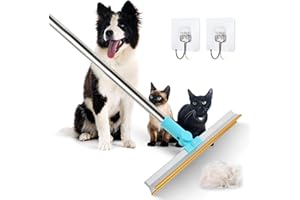 SDDFFS Pet Hair Removal Broom - Efficient Pet Hair Removal Tool - Created to be an Excellent Carpet Rake for Pet Hair Remover - Adjustable Handle&180 Degree Rotating Head