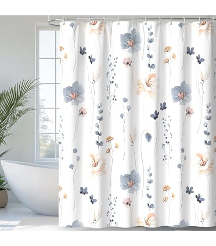 Cortina De Ducha Bohemia Con Flores Y Diseño Celestial - Tamaño 72x72 Pulgadas, Poliéster Impermeable, Incluye 12 Ganchos - Decoración Hippie Para Baño
