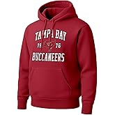 Hybrid Sports NFL - Tampa Bay Buccaneers - Established - Men's and Women's Pullover Hooded Fleece Sweatshirt - Size Medium - Cardinal Red
