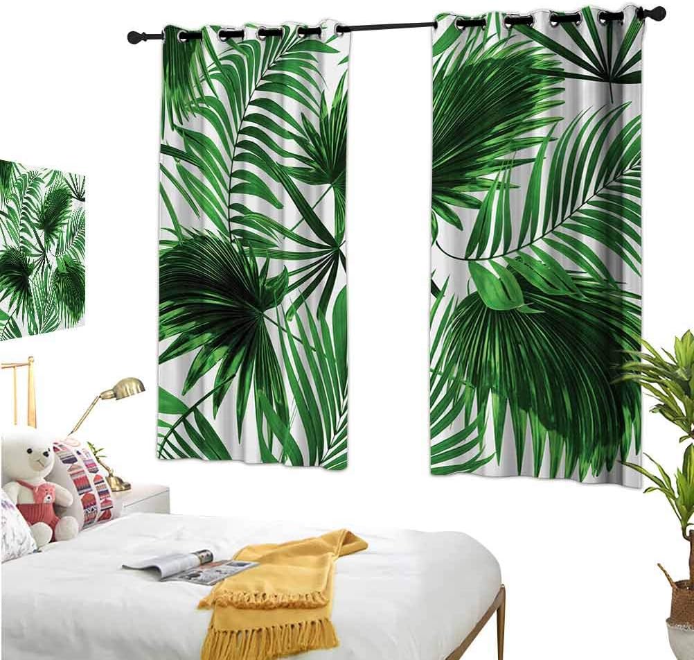 Mozenou Palm Leaf，Sports Curtains,Realistic Vivid Leaves of