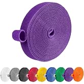 IFNOW Hook and Loop Tape 32FT Reusable Fastening Tape Cable Ties Double-Sided Hook-and-Loop Cable Management Tie (Purple, 1IN)