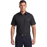 First Class 100% Polyester Short Sleeve Men's Uniform Shirt White