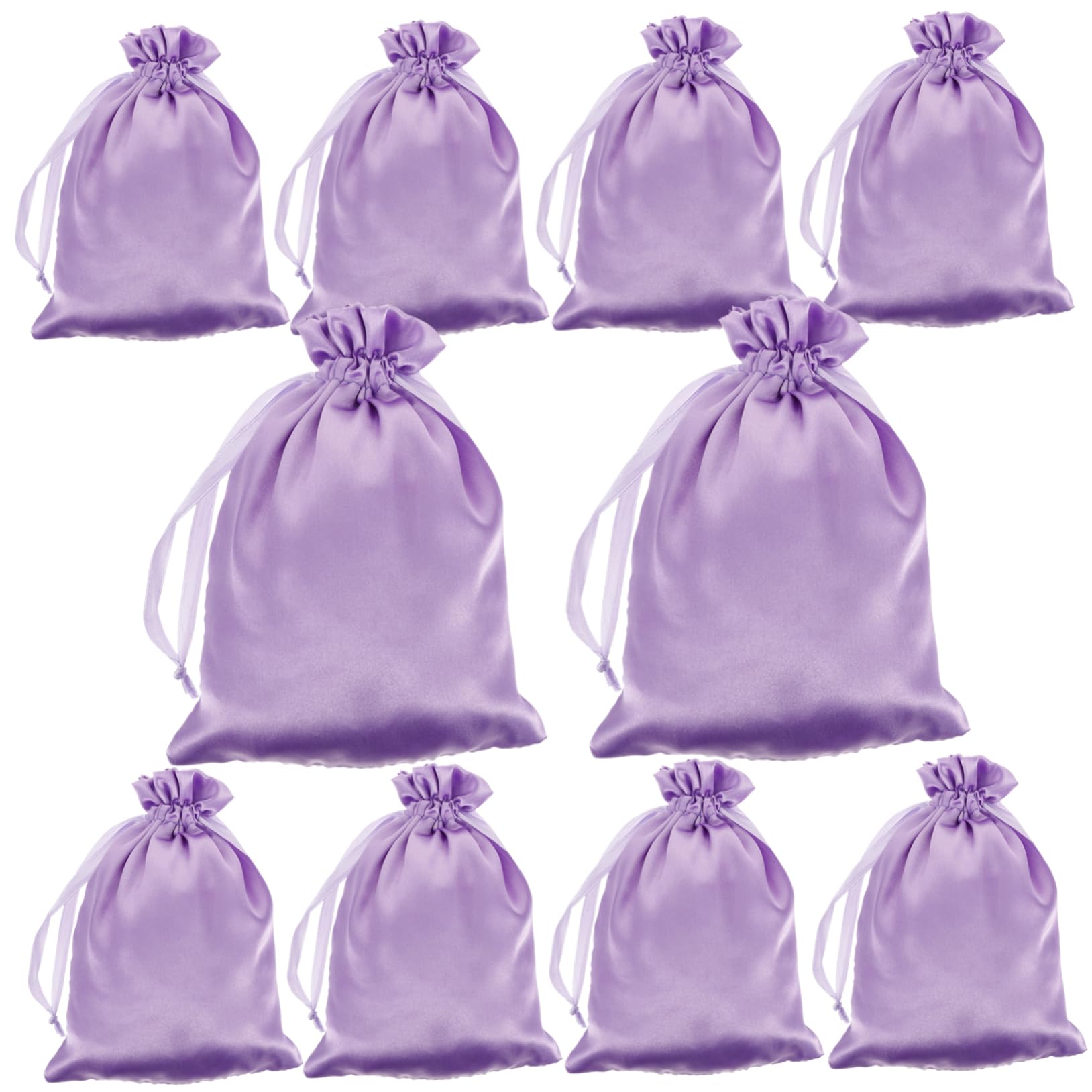Beavorty Satin Wig Bag 10pcs Wig Storage Bag s Packaging Bags Drawstring Bags Packaging for Business Beam Port Purple Travel Bag Satin