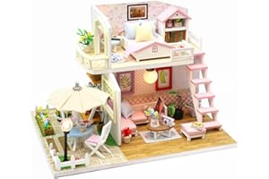 Dollhouse Miniature DIY Wooden Kit with Furniture LED Light Music Delicate Display Decoration Model
