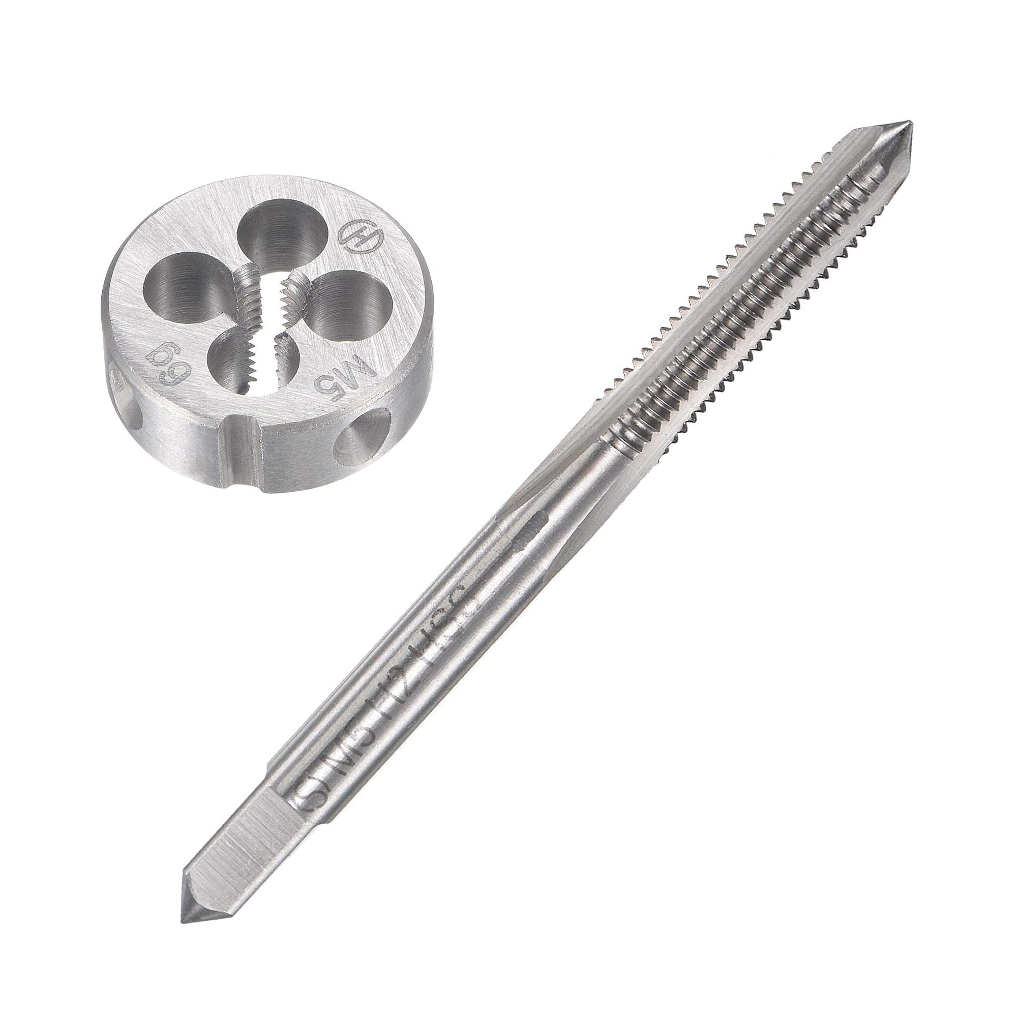 MACHSWON M5 x 0.8mm Metric Tap and Die Set - Machine Thread Screw Tap with Round Threading Die Kit for Thread Repair