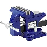 WORKPRO Bench Vise, 4-1/2" Vice for Workbench | Utility Combination Pipe and Home Vise, Swivel Base Bench for Woodworking