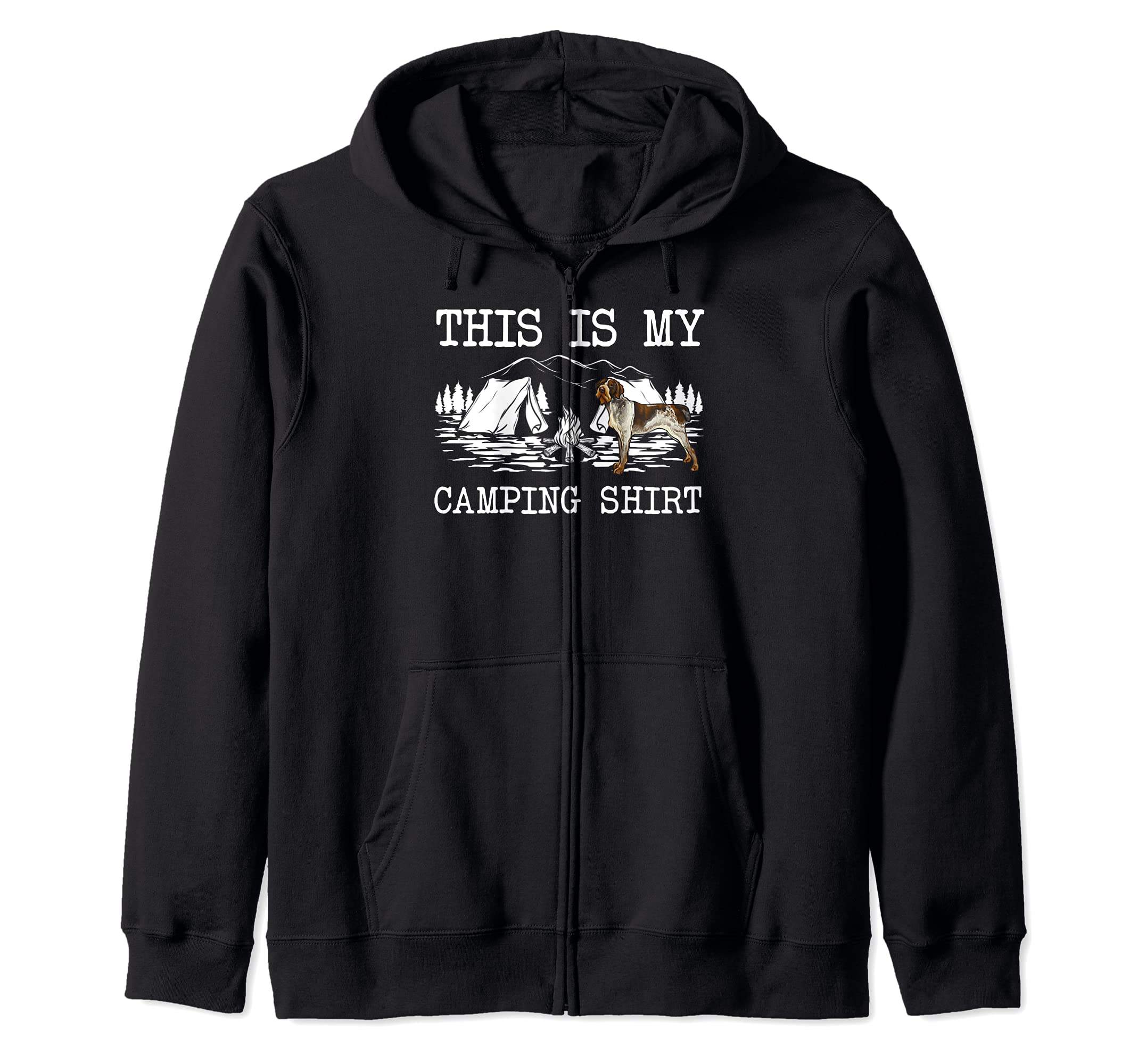 Campfire German Wirehaired Pointer Dog This Is My Camping Zip Hoodie