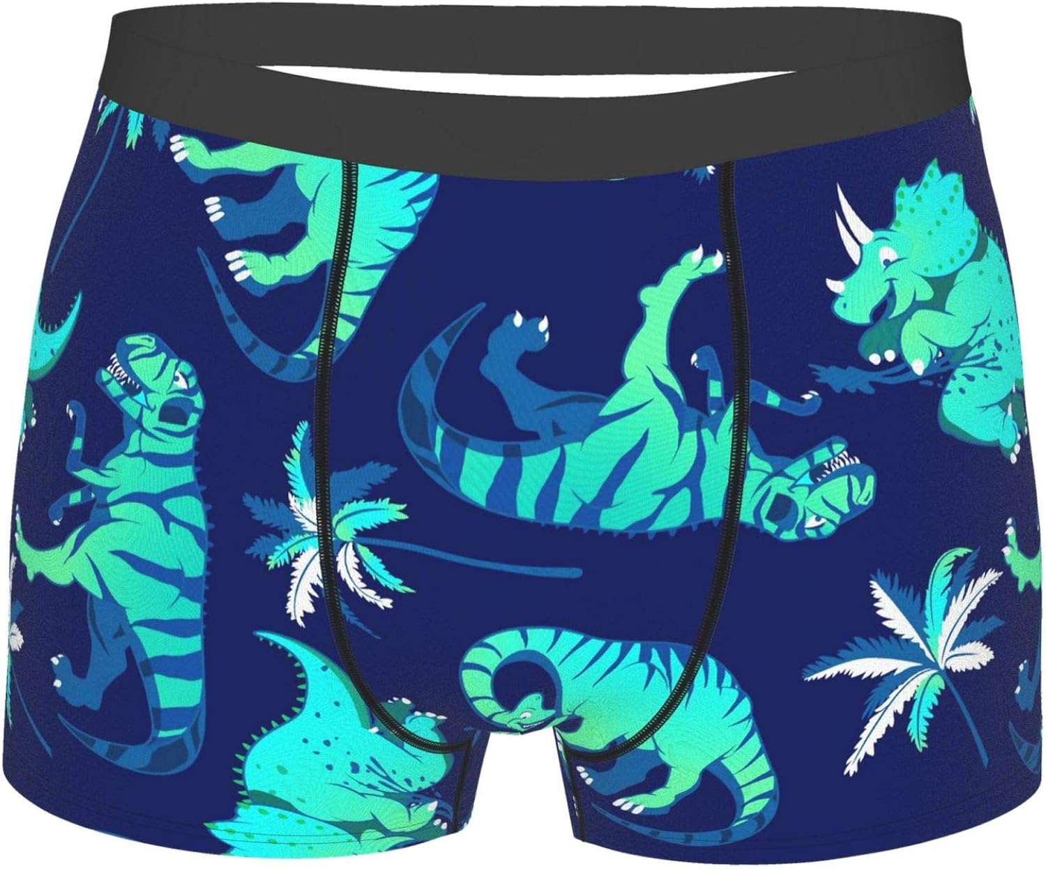 Dinosaurs with palm trees Men's Underwear Breathable Men Boxer Briefs