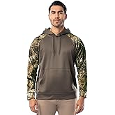 Realtree mens Performance Raglan Colorblock Fleece Pullover Hoodie