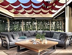 SunnyRoyal Red 7'x9' Waterproof Pergola Shade Cover