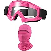 LJDJ Dirt Bike Goggles ATV Off-Road Riding Motorcycle Motocross Glasses with Sun UV Protection Balaclava Full Face Cover