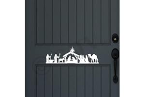 WALL SAYINGS VINYL LETTERING Nativity Scene Vinyl Lettering Wall Decal Sticker (White, 6" H x 18.5" L)