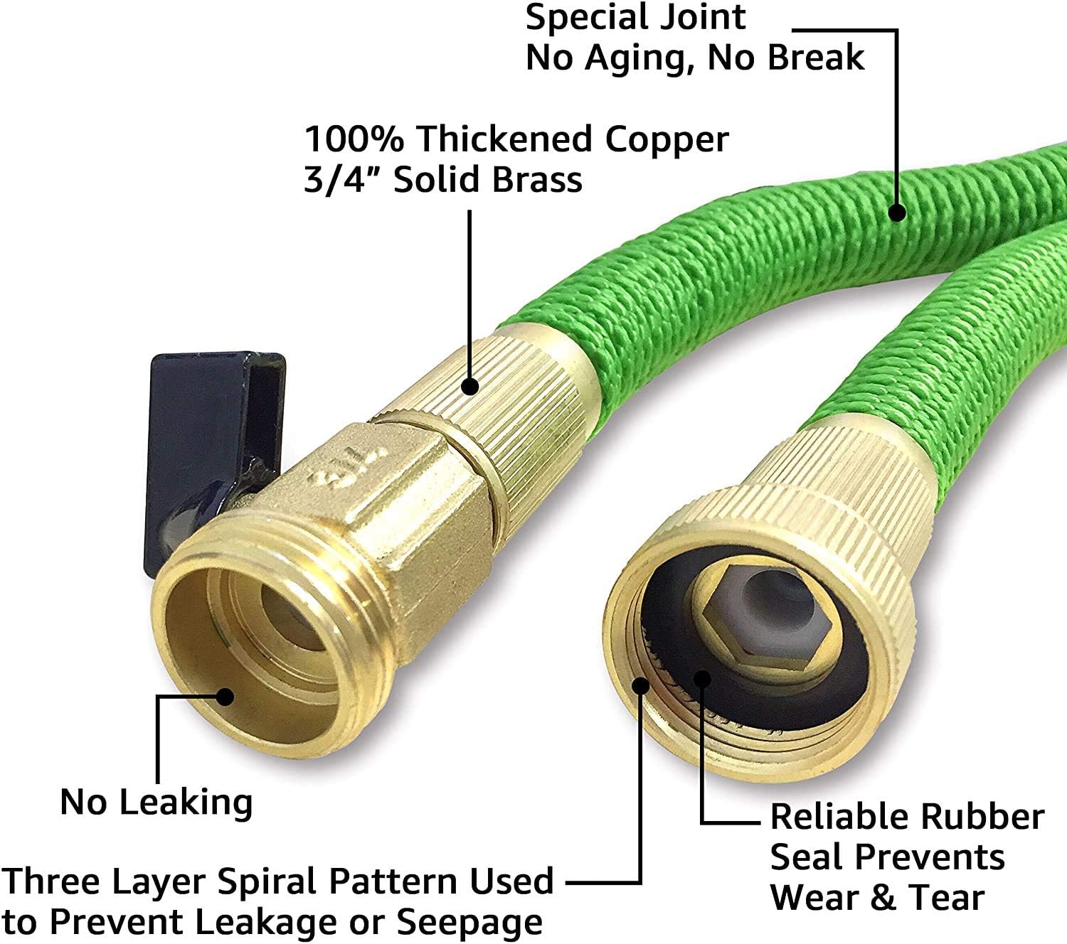 The Night's Watch Hoses, Expandable Garden Hose, Water Hose with High Pressure Hose Spray Nozzle, Flexible Garden Hose with All Brass Connectors, Leak Proof, and Durable Expanding Garden Hose (50 Feet) : Garden & Outdoor