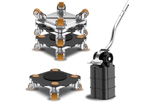 ONEON Furniture Mover Pro Set - Enhanced Dolly and Lifter with Custom TPE Wheels for Easy Furniture Lifting and Moving - Professional Tool for Effortless Furniture Transport (Black 4Dollies + 1Lifter)