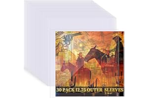 30 Pack 4 Mil Thick Vinyl Sleeves, 12.75" X 12.75" Vinyl Record Sleeve Clear Plastic, Outer Sleeve Record Protector for Stori